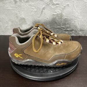 Kuru Chicane Womens 9.5 Brown Leather Lace Up Walking Athletic Shoes NO INSOLES